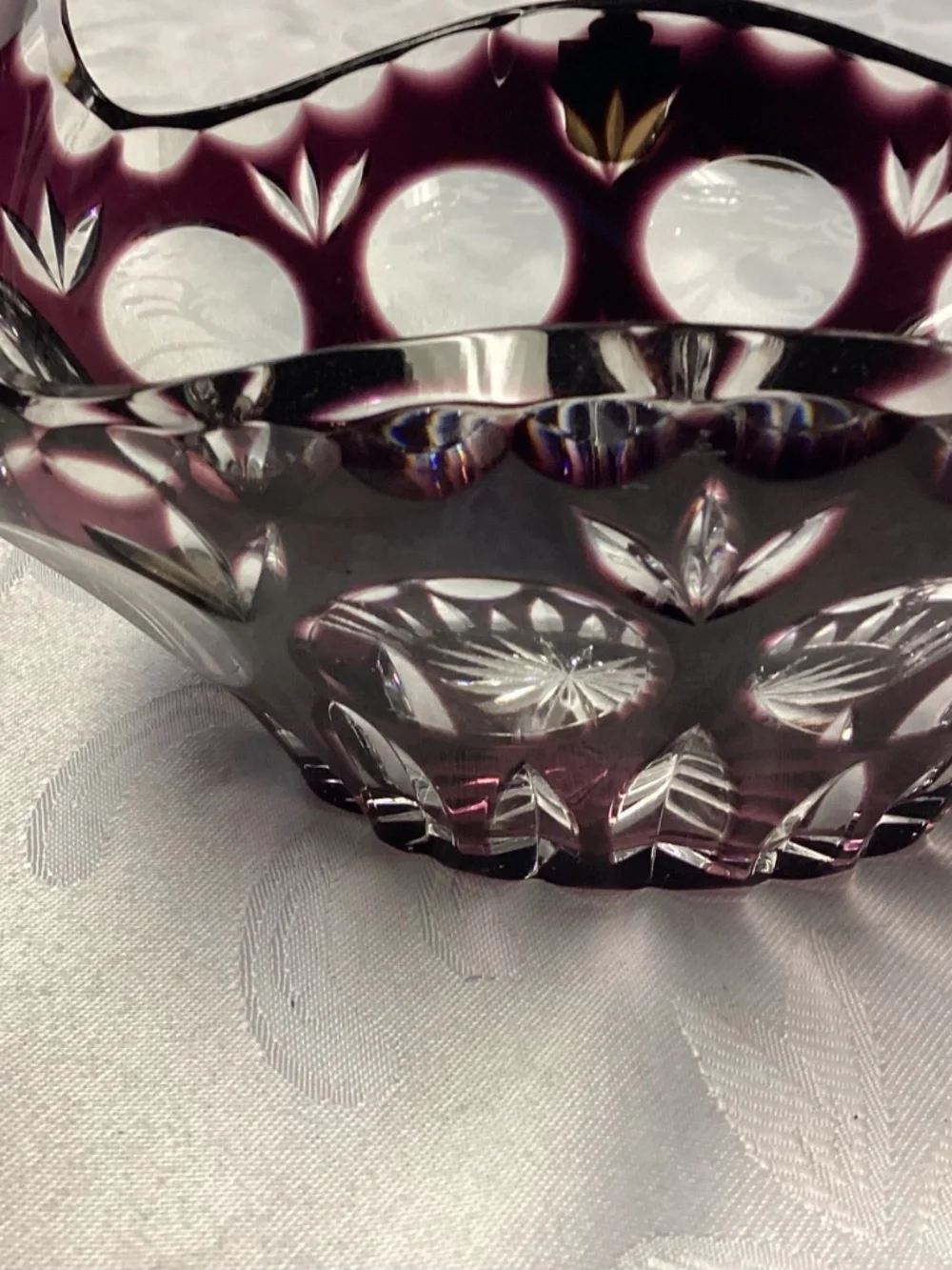 NAUCHTMANN. Etched candy basket deepPURPLE. RARE ONE !!!!